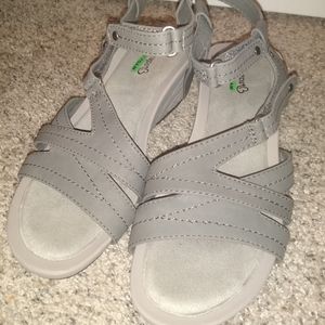 NEW Beartraps Gray Leather Sandals Shoes Lady's 7